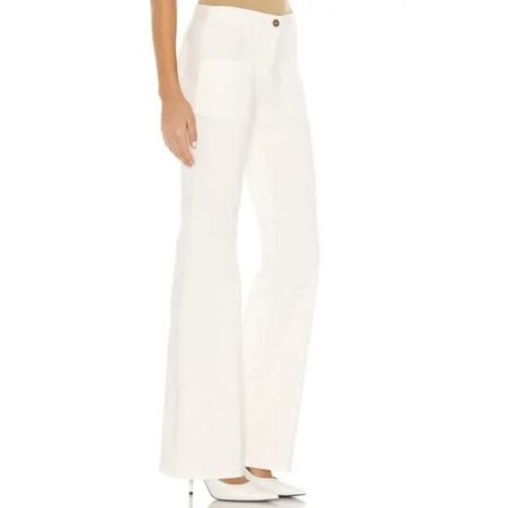 Nili Lotan NWT Oakland Wide-Leg Stretch Twill Pant in Eggshell Women's Size 6 - Picture 3 of 10